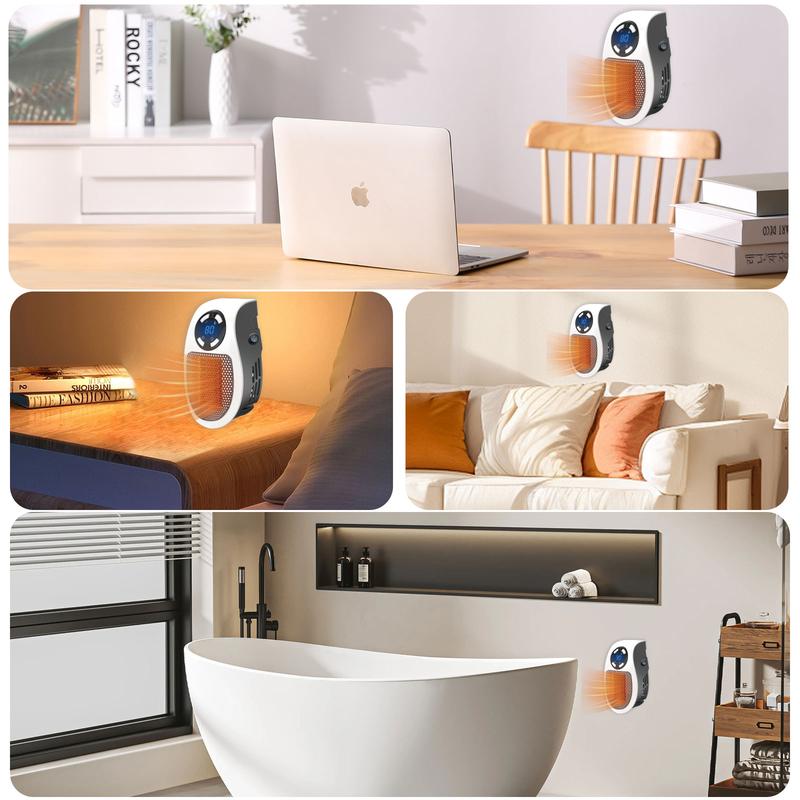 Vova™ Wall Outlet Space Heater - 450W Plug-In Ceramic Heater (No Cords)