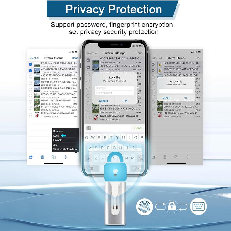 Vova™ 4-in-1 Flash Drive - 1TB Phone Storage (iPhone & Android)