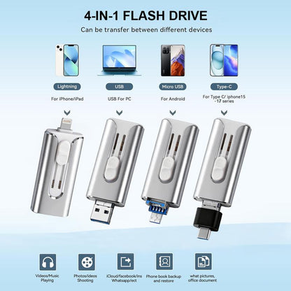 Vova™ 4-in-1 Flash Drive - 1TB Phone Storage (iPhone & Android)